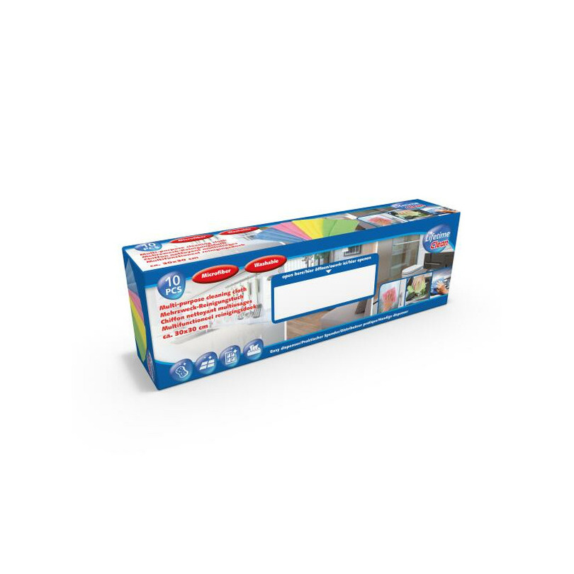 Microvezel huishoud/schoonmaakdoek - 10x stuks - kleuren mix - 30 x 30 cm -