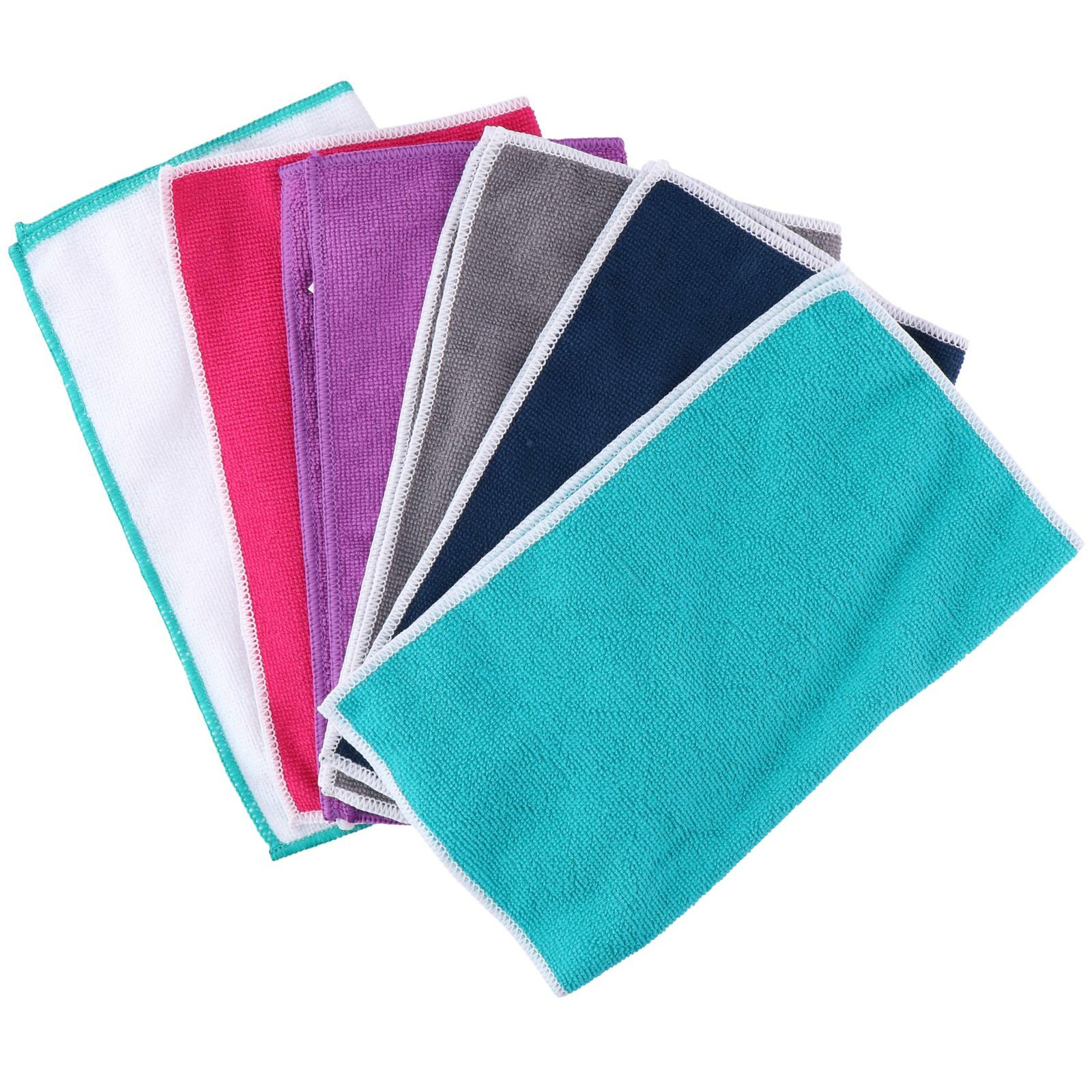 Microvezel huishoud/schoonmaakdoek - 6x stuks - kleuren mix - 30 x 35 cm -