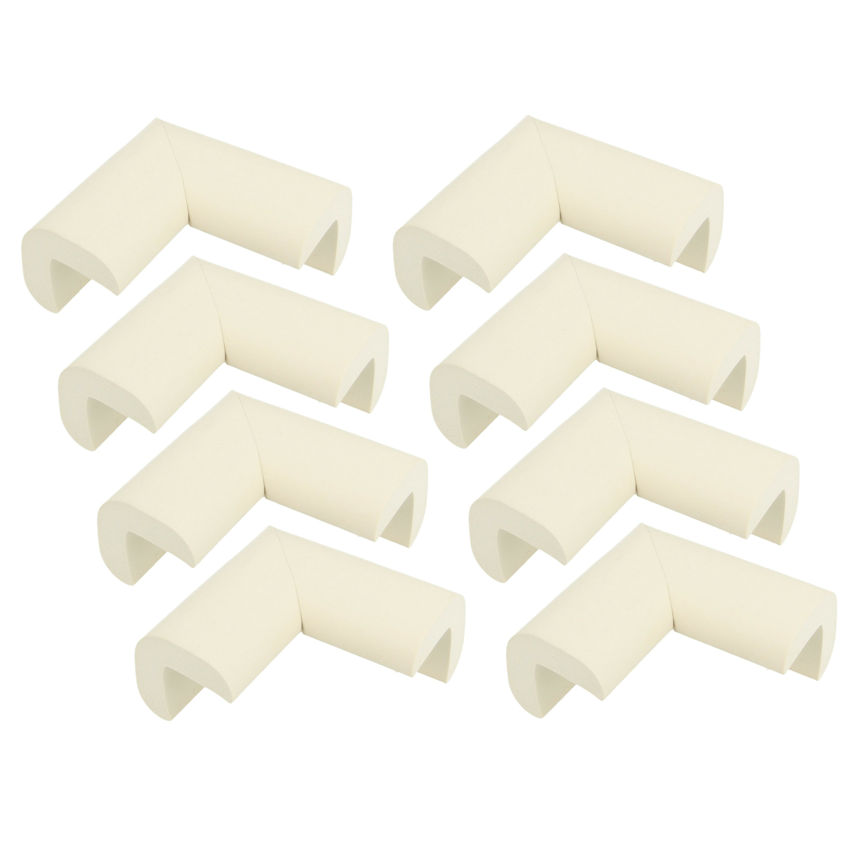 AMIG Hoekbeschermers - 16x - met plakbevestiging - wit - rubber - kind bescherming scherpe hoeken -