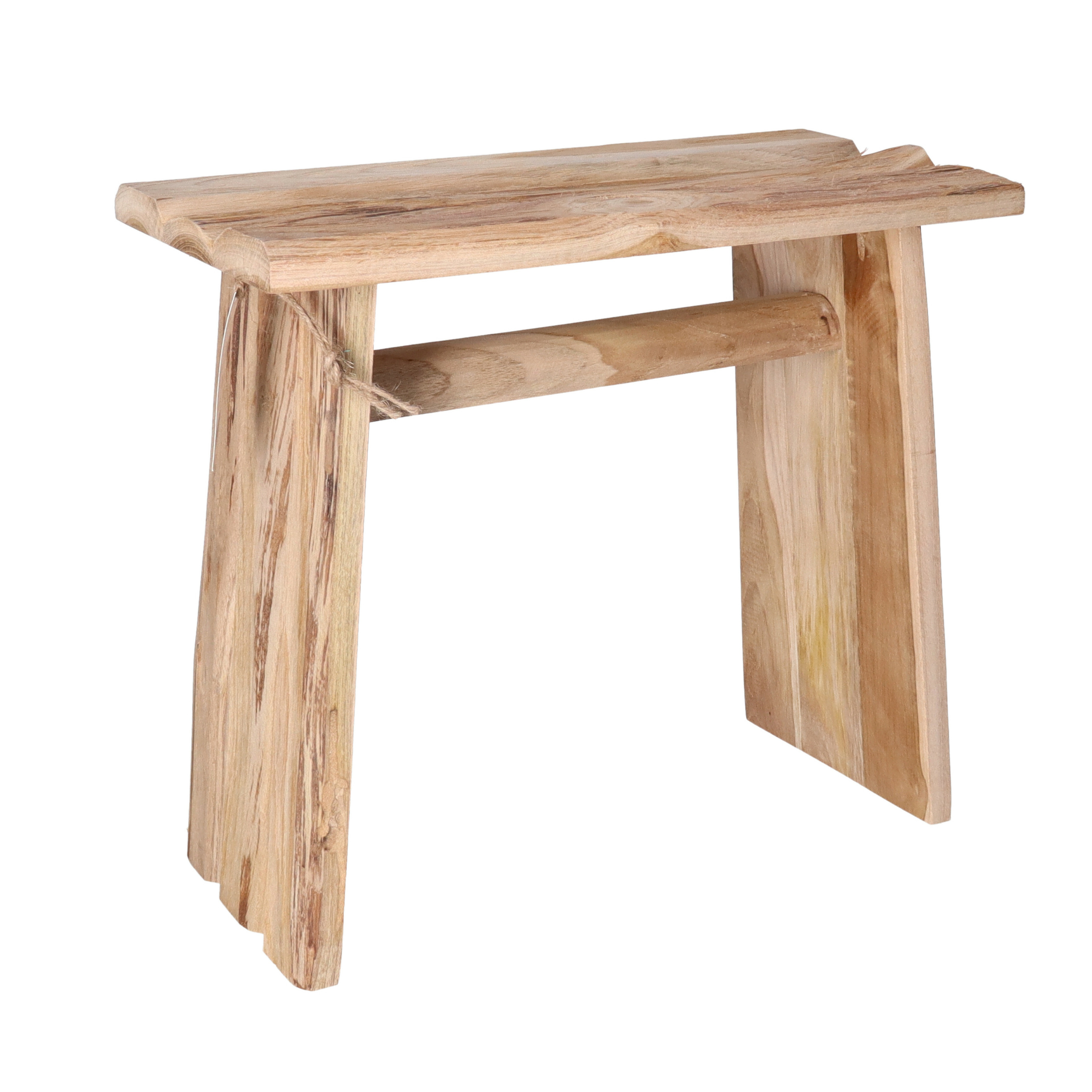 Krukje - plantentafel - teak hout - lichtbruin - 40 x 20 x 35 cm -