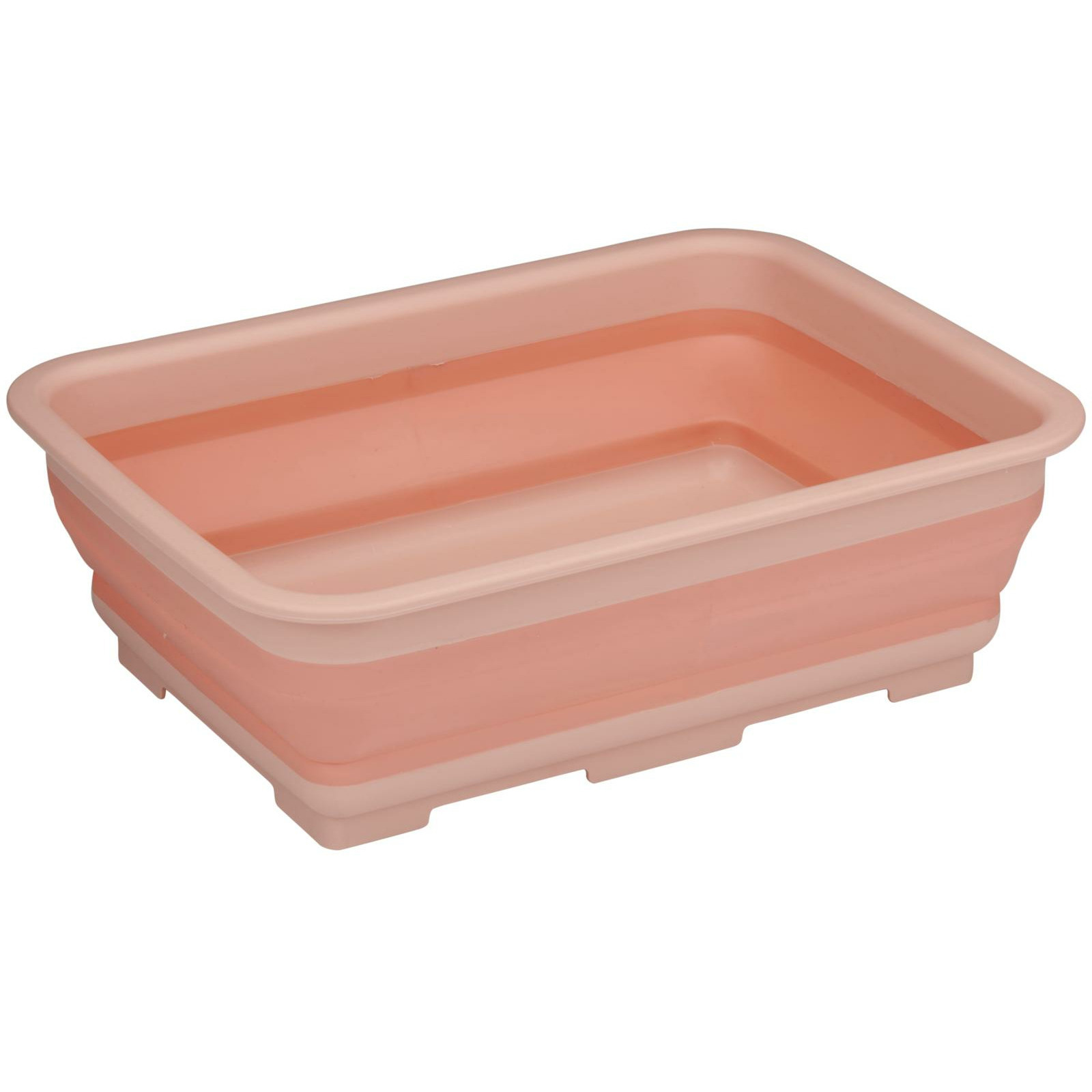 Wasmand/opbergmand opvouwbaar - kunststof - 12 Liter - zalmroze - 37 x 27 x 12 cm -