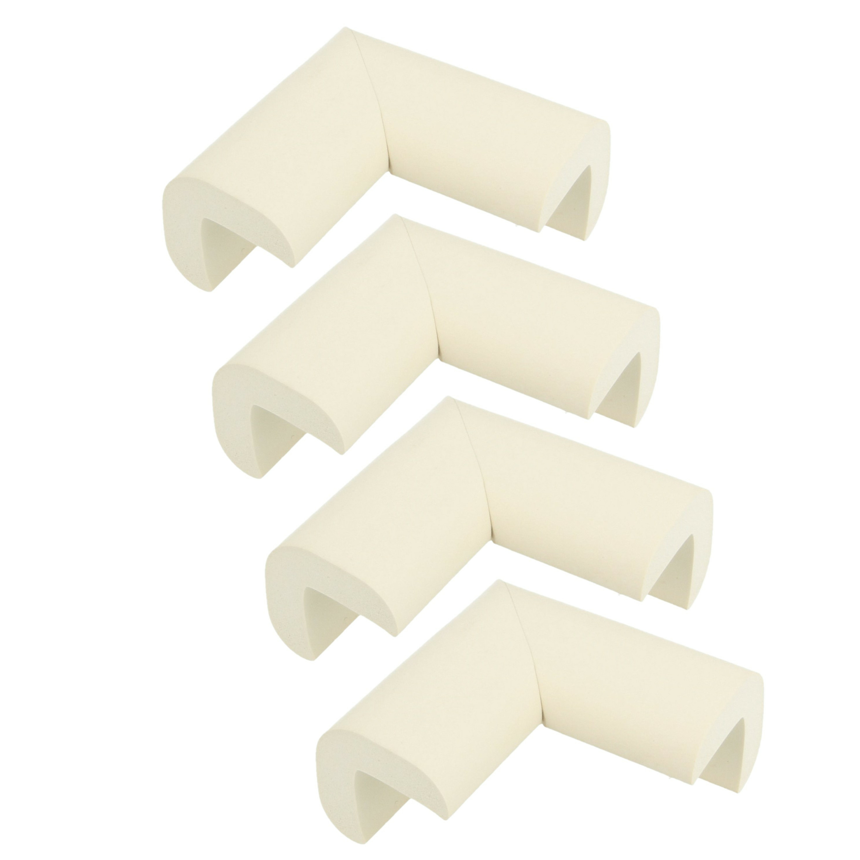 AMIG Hoekbeschermers - 8x - met plakbevestiging - wit - rubber - kind bescherming scherpe hoeken -