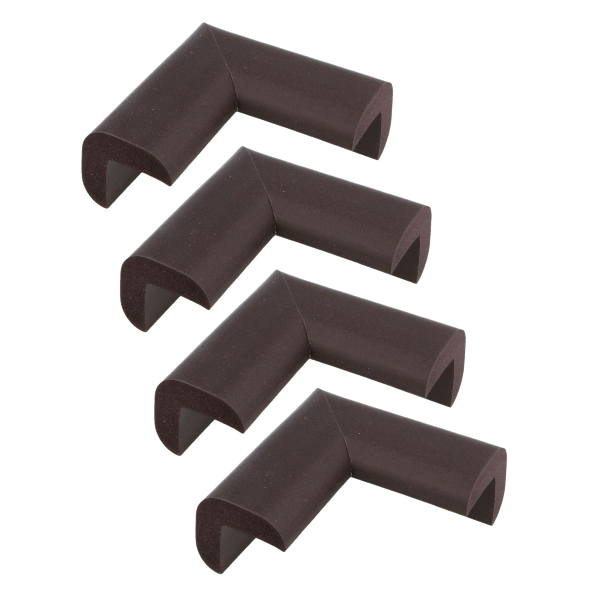 AMIG Hoekbeschermers - 8x - met plakbevestiging - bruin - rubber - kind bescherming scherpe hoeken -