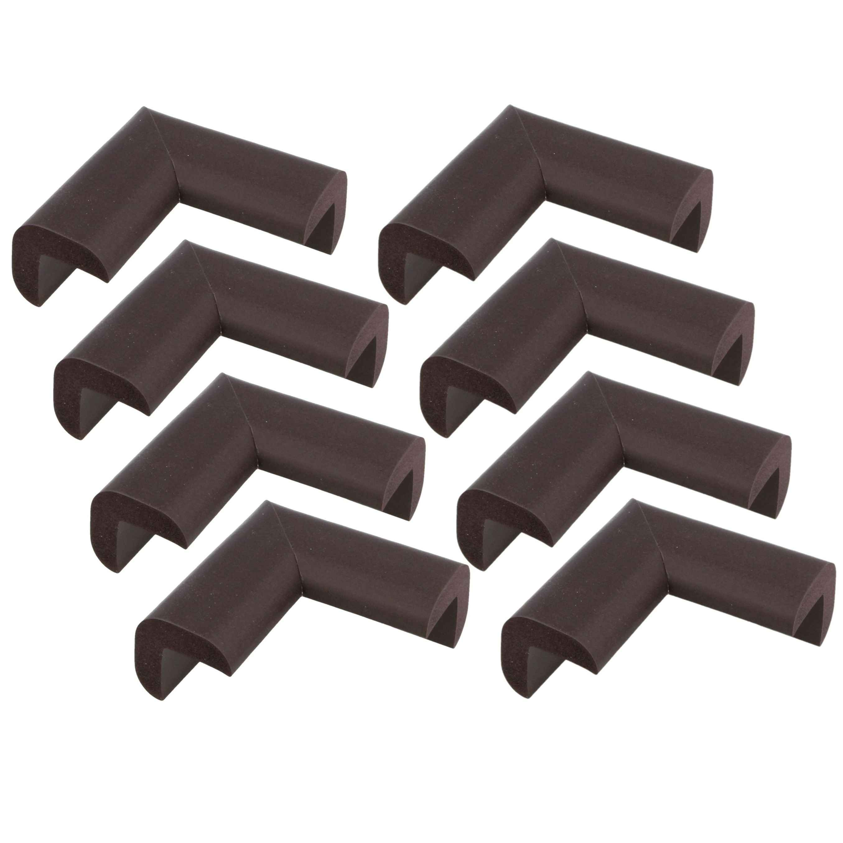AMIG Hoekbeschermers - 12x - met plakbevestiging - bruin - rubber - kind bescherming scherpe hoeken -