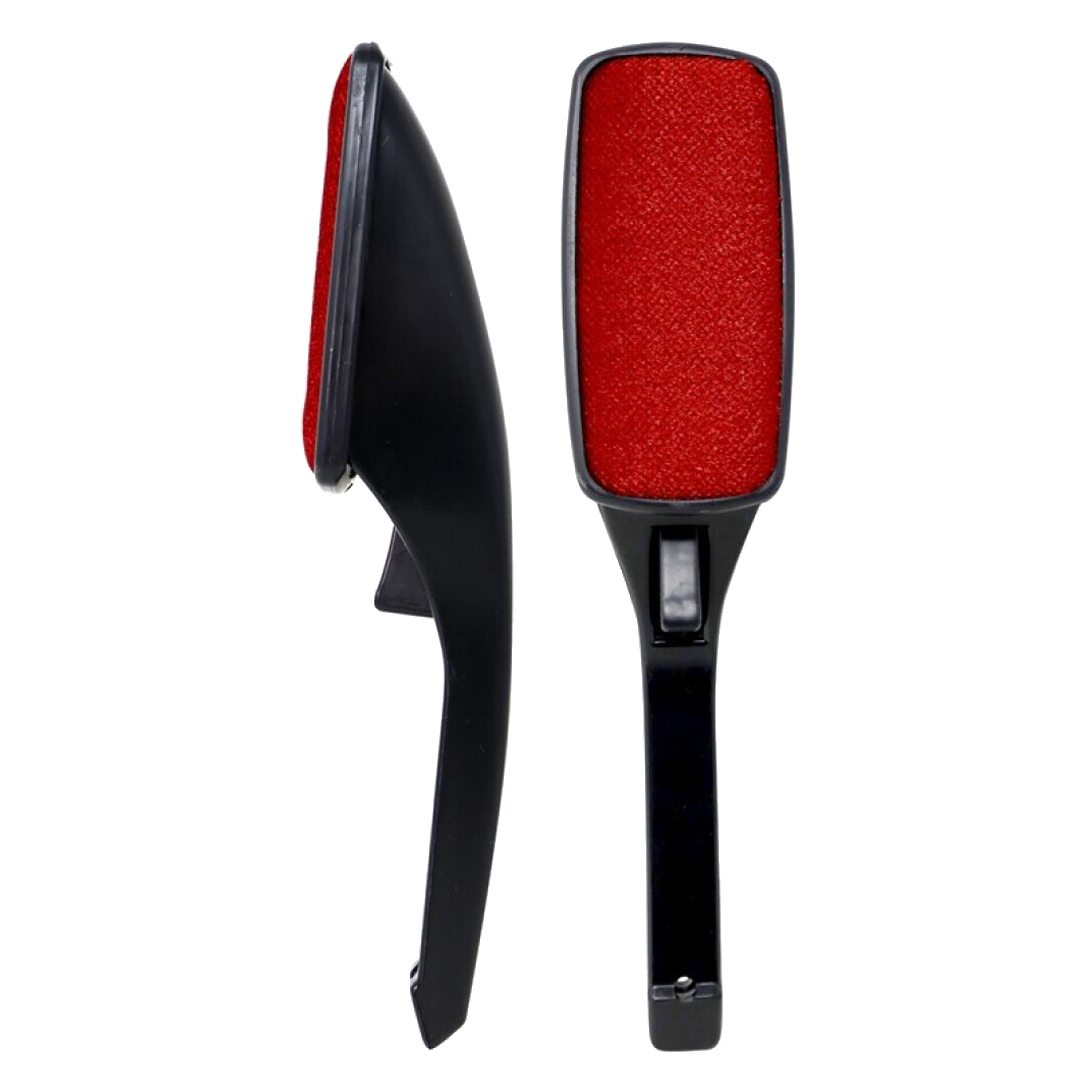 Kledingborstel/ontpluizer/pluizenverwijderaar - zwart/rood - draaibaar - 26 cm -