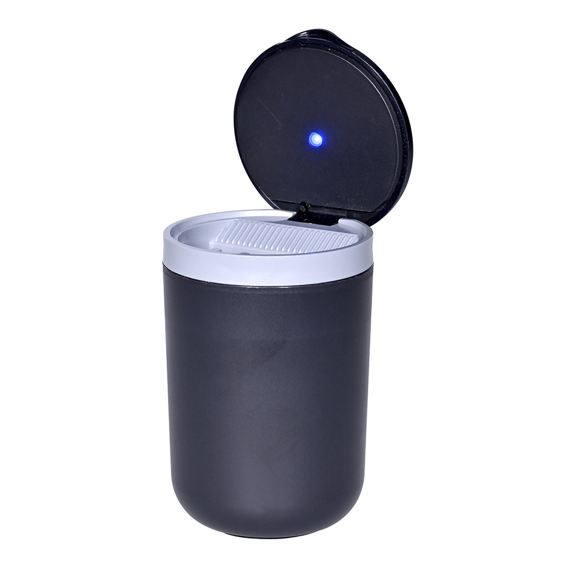 All Ride Auto asbak met led licht - met deksel - kunststof - zwart - 11 x 7 cm -