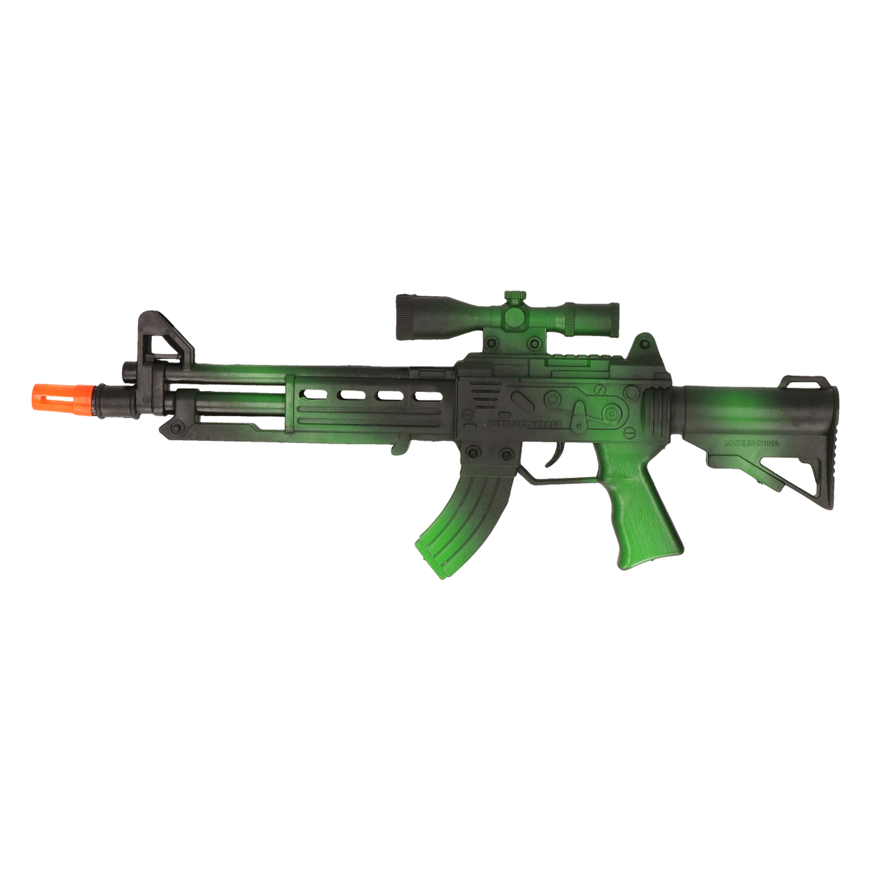 Verkleed speelgoed Politie/soldaten geweer - machinegeweer - zwart/groen - plastic - 38 cm -