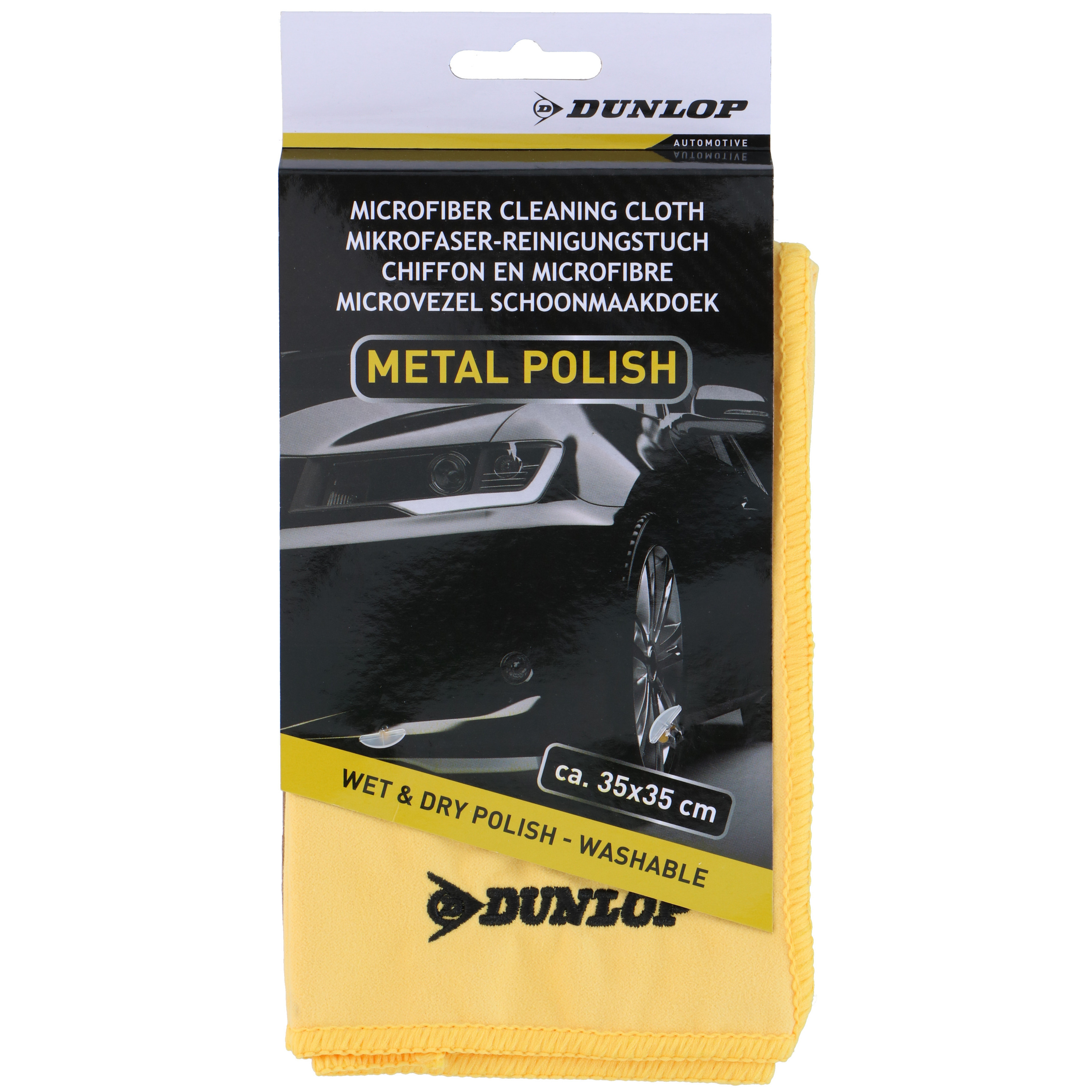 Auto poetsen microvezeldoek - lak/metaal oppervlak - schoonmaakdoek - 35x35 cm - auto wassen -