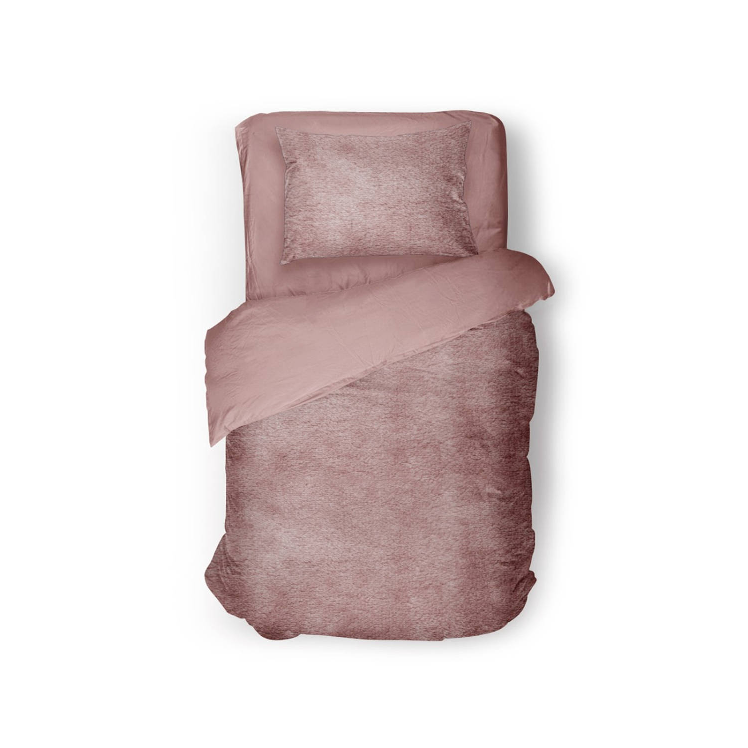 Eleganzzz Dekbedovertrek Flanel Fleece - oud roze 140x200/220cm