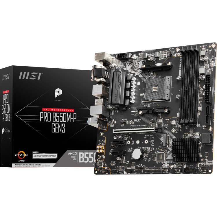 MSI PRO B550M-P GEN3 moederbord RAID, Gb-LAN, Sound, µATX