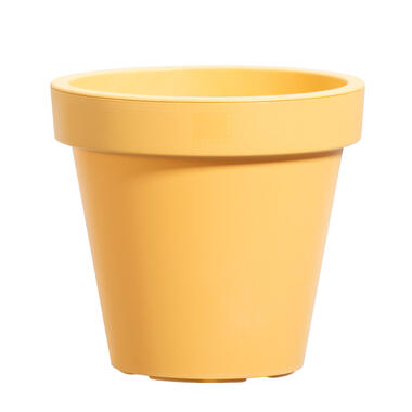 Bloempot Finn - geel - 90% gerecycled kunststof - ø20 cm - Leen Bakker