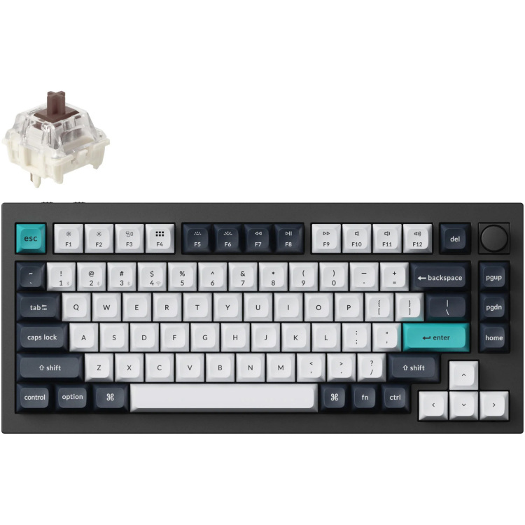 Keychron Q1 Max-M3 toetsenbord RGB leds, 75%, KSA double-shot PBT, hot swap, Knob, 2.4GHz | Bluetooth 5.1 | USB-C
