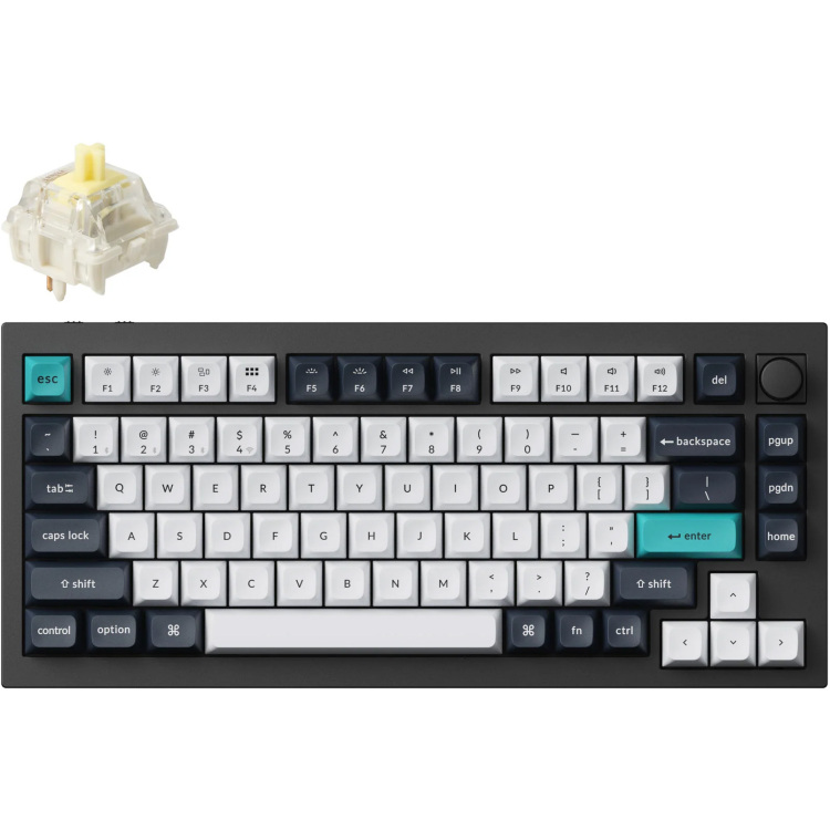 Keychron Q1 Max-M4 toetsenbord RGB leds, 75%, KSA double-shot PBT, hot swap, Knob, 2.4GHz | Bluetooth 5.1 | USB-C