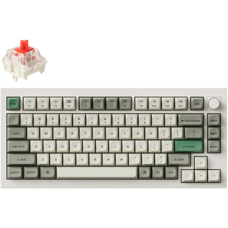 Keychron Q1 Max-P1 toetsenbord RGB leds, 75%, KSA double-shot PBT, hot swap, Knob, 2.4GHz | Bluetooth 5.1 | USB-C