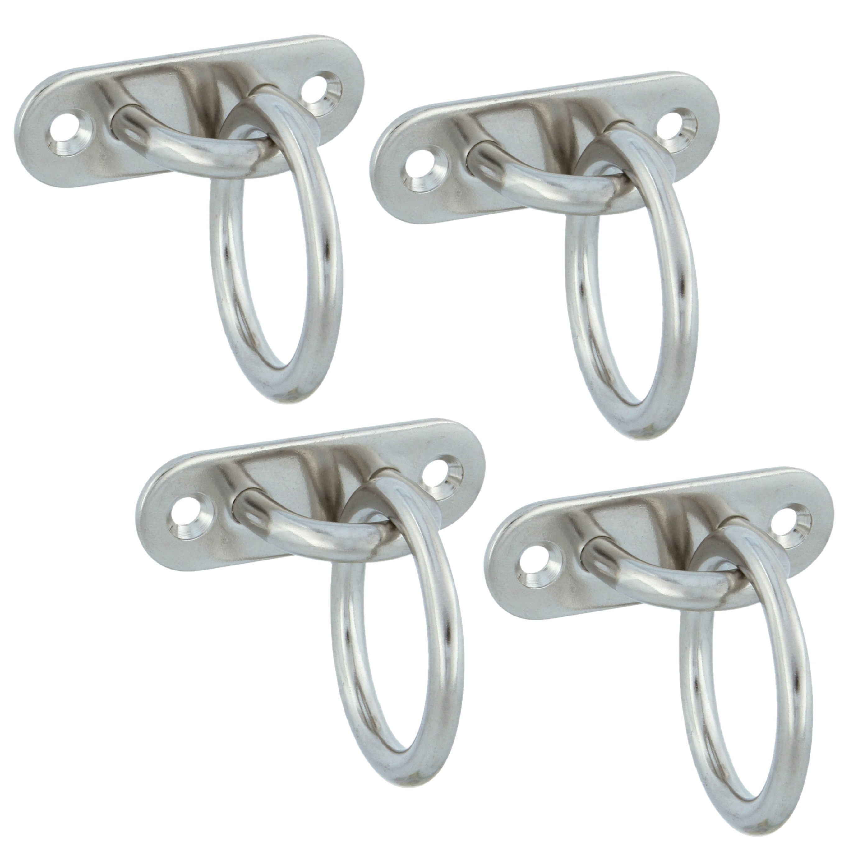 AMIG Oogplaat met aanlegring - 4x - oogplaat 4.5 x 1.5cm - ring D3cm - rvs - vastzetplaat -