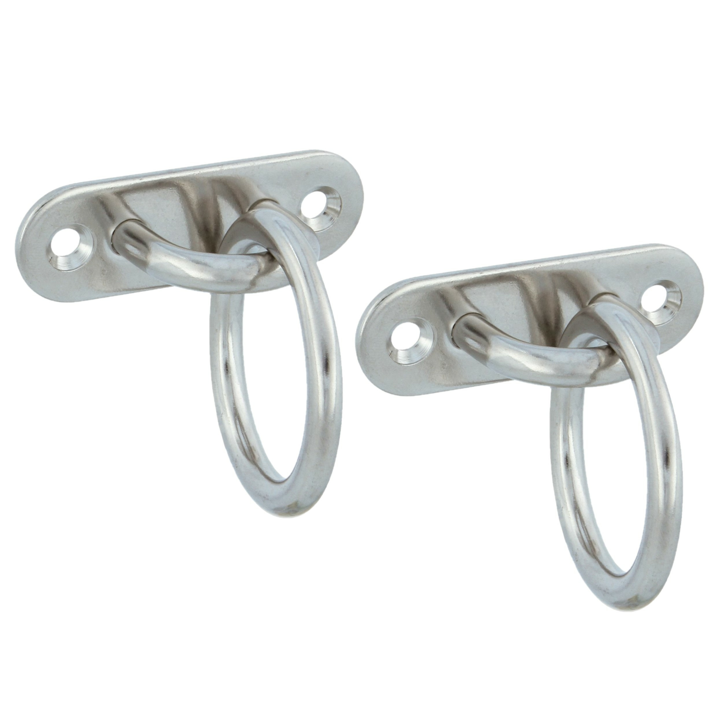 AMIG Oogplaat met aanlegring - 2x - oogplaat 6 x 2cm - ring D3.6cm - rvs - vastzetplaat -