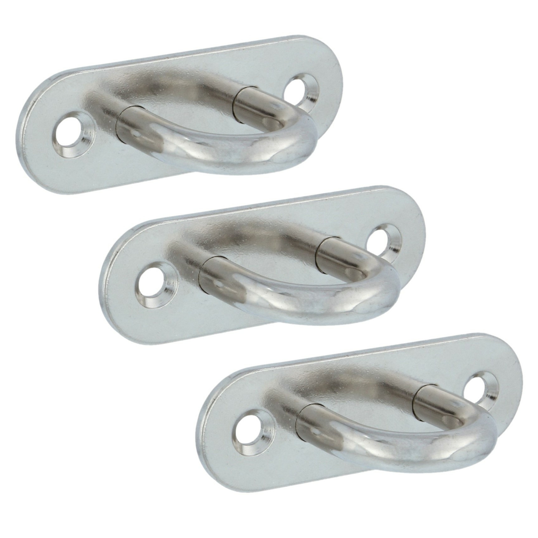 AMIG Oogplaat - 3x - 4.5 x 1.5cm - AISI 316 rvs - vastzetplaat - voor buiten -