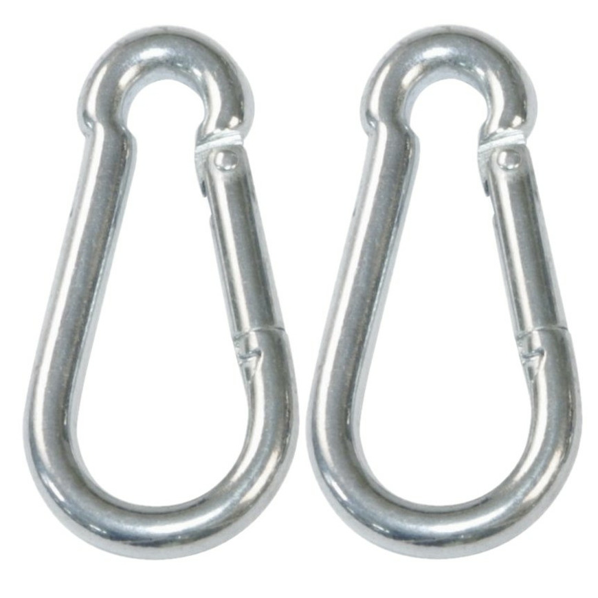 AMIG Karabijnhaak - 2x - roestvrij staal 316 - 6 x 60mm - 60kg - musketonhaak -