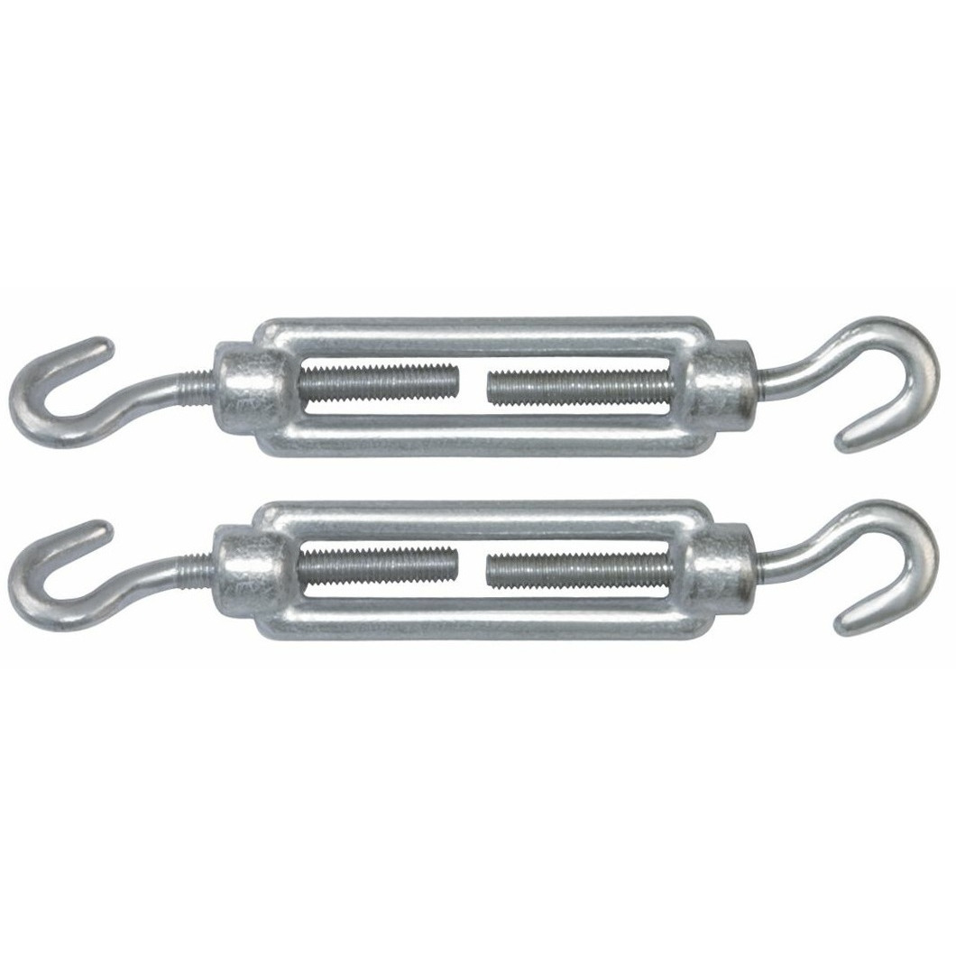 AMIG Spanschroeven/draadspanner met haak/haak - 2x - 11cm - verzinkt staal - 120kg - M6 schroefdraad -