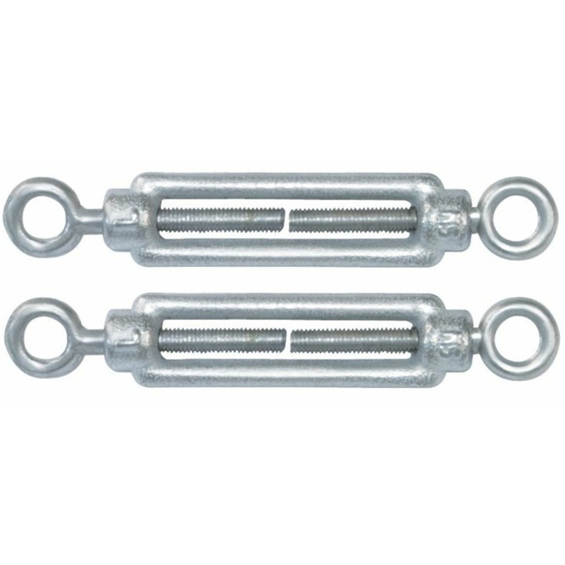 AMIG Spanschroeven/draadspanner met oog/oog - 2x - 11cm - verzinkt staal - 120kg - M6 schroefdraad -