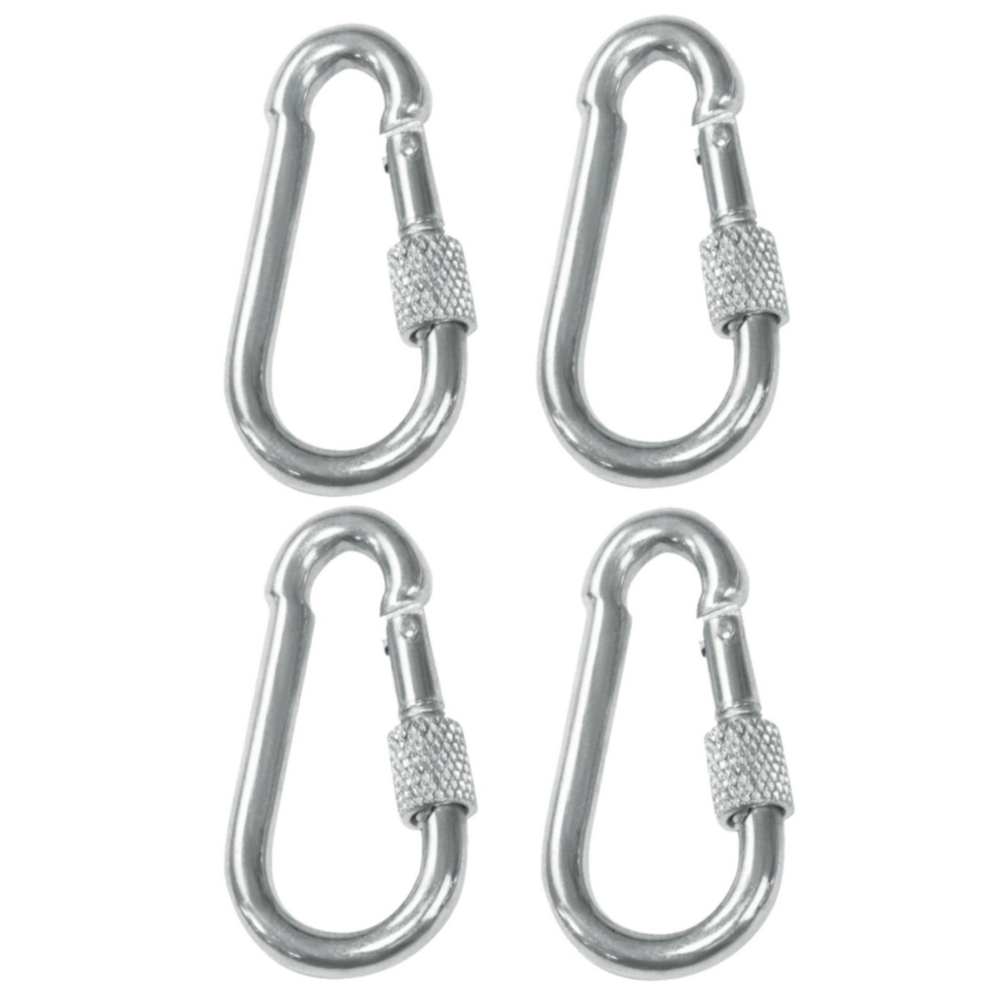 AMIG Karabijnhaak met schroefsluiting - 4x - 8 x 80mm gegalvaniseerd staal - 120kg - musketonhaak -
