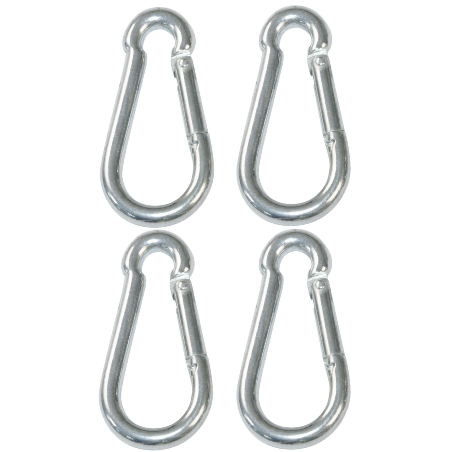 AMIG Karabijnhaak - 4x - gegalvaniseerd staal - 7 x 70mm - 70kg - musketonhaak -