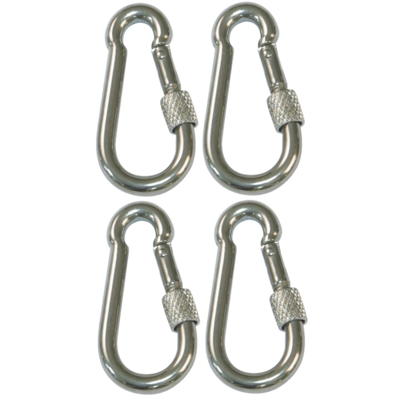 AMIG Karabijnhaak met schroefsluiting - 4x - 8 x 80mm - AISI 316 staal - 120kg - marine kwaliteit -