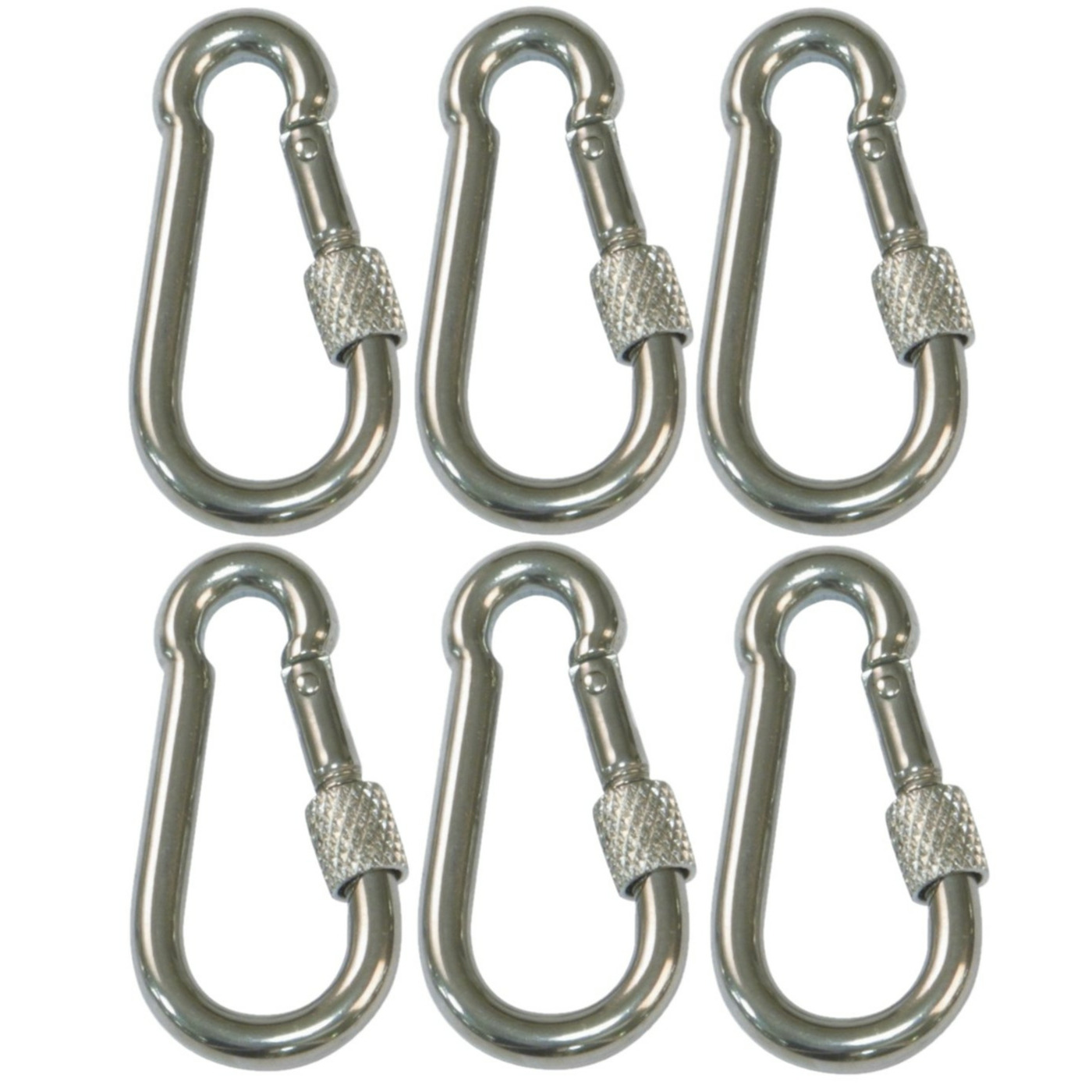 AMIG Karabijnhaak met schroefsluiting - 6x - 10 x 100mm - AISI 316 staal - 120kg - marine kwaliteit -