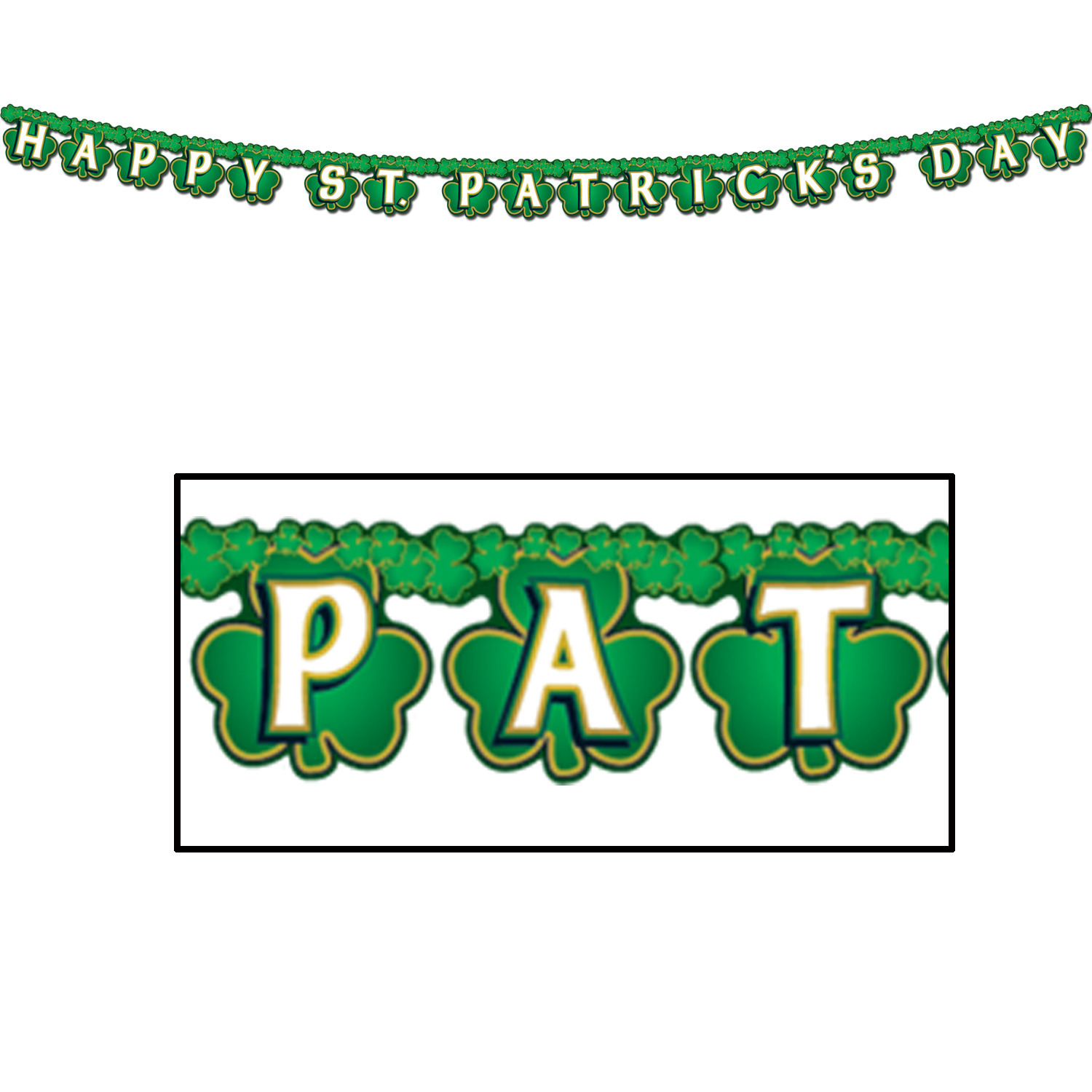 St. Patricks Day feestslinger - 205 x 11 cm - groen - van papier -