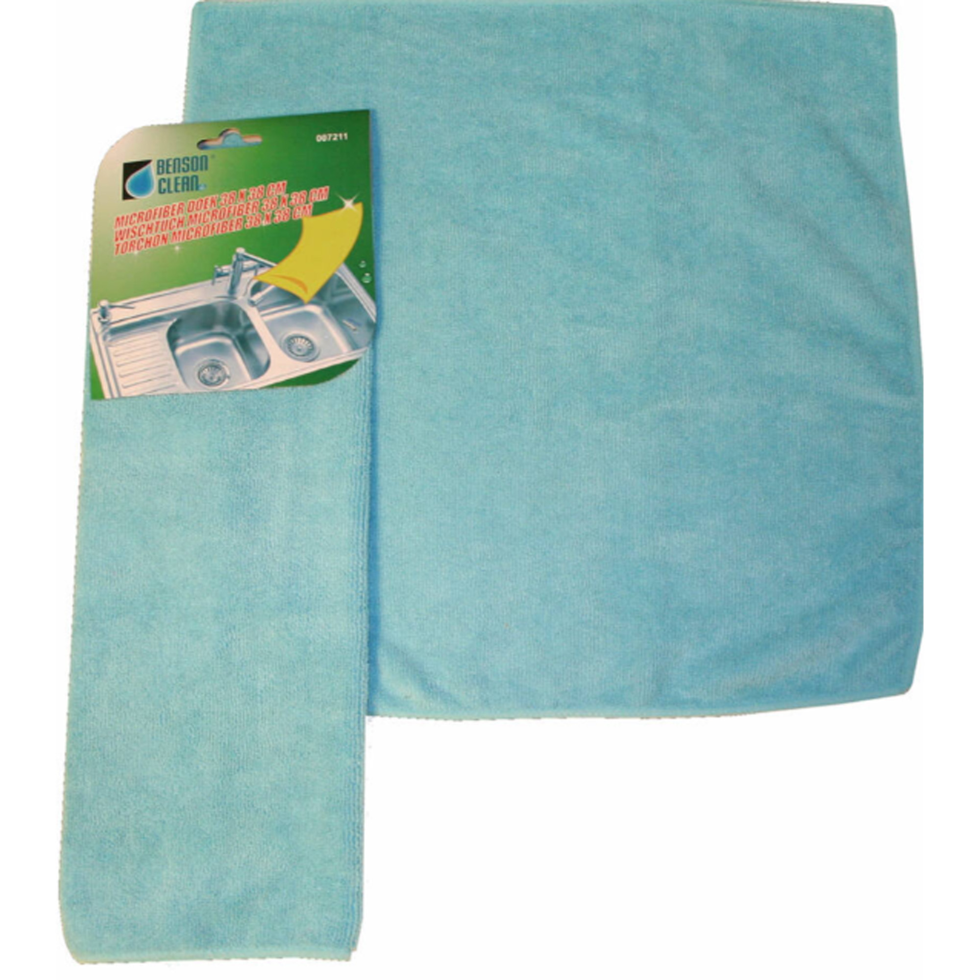Microvezeldoek - 38 x 38 cm - blauw - schoonmaakdoek -