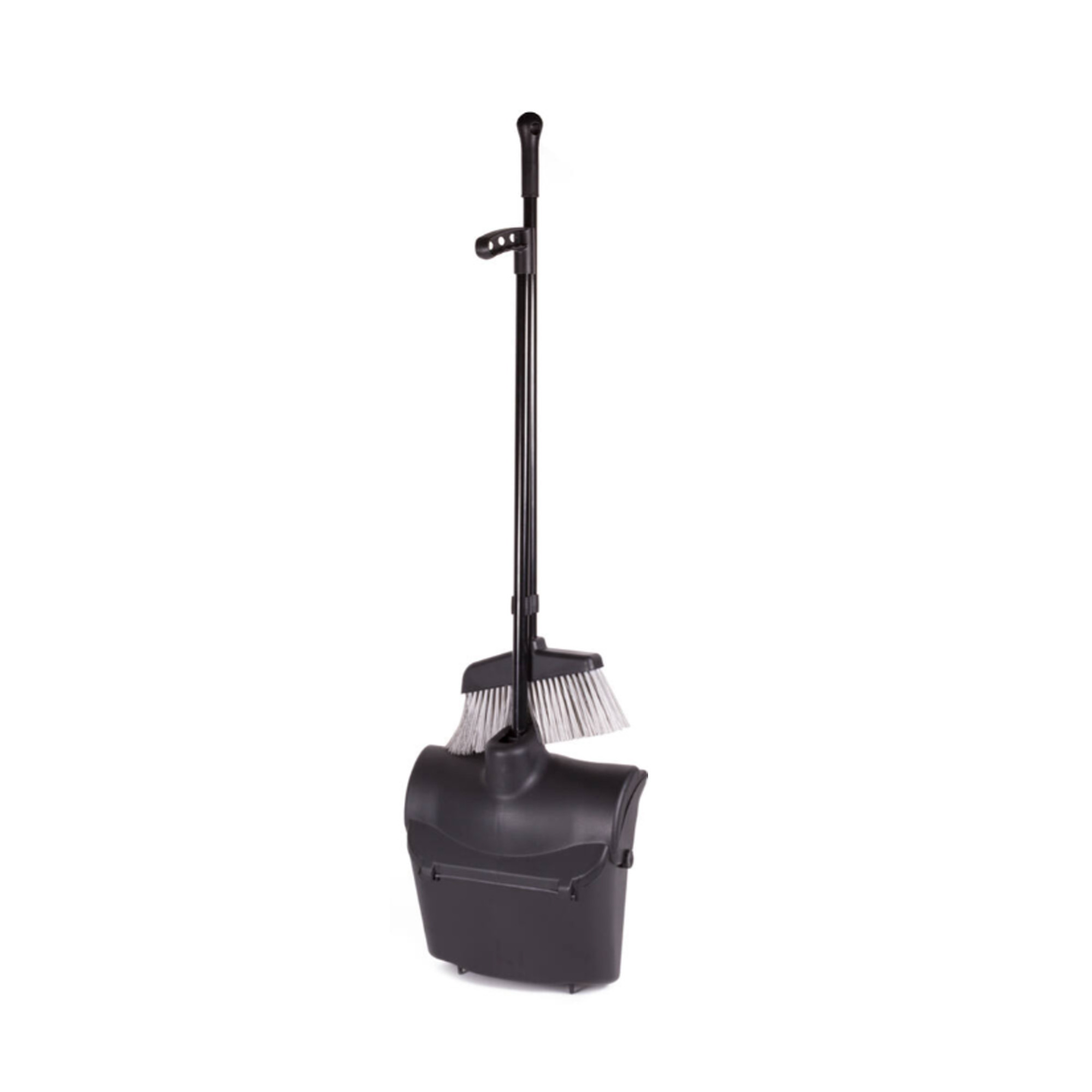 Stoffer en blik met lange steel - zelfsluitende deksel - 95 cm - kunststof -