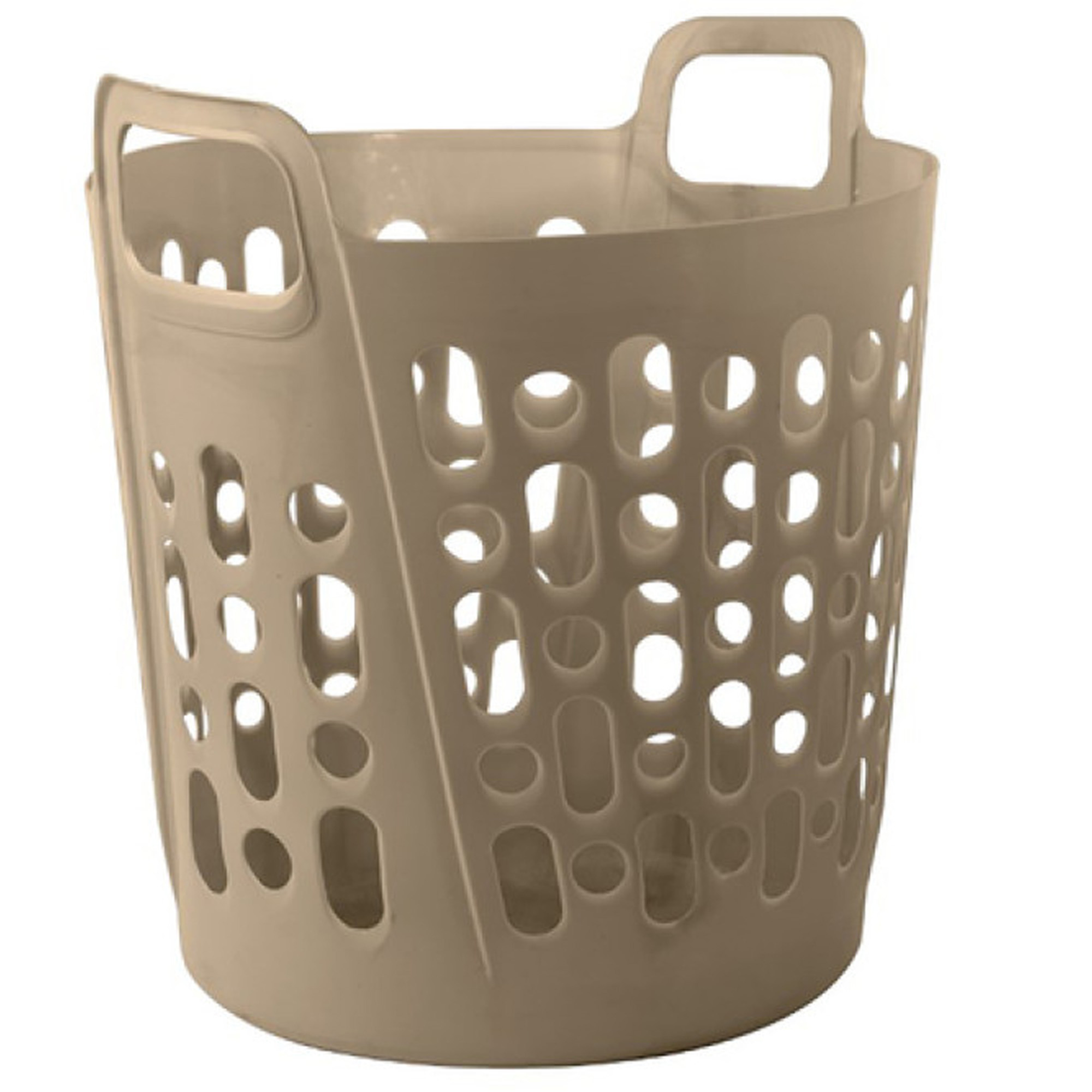 Flexibele wasmand - beige - 45 liter - kunststof - 41 x 44 x 48 cm -