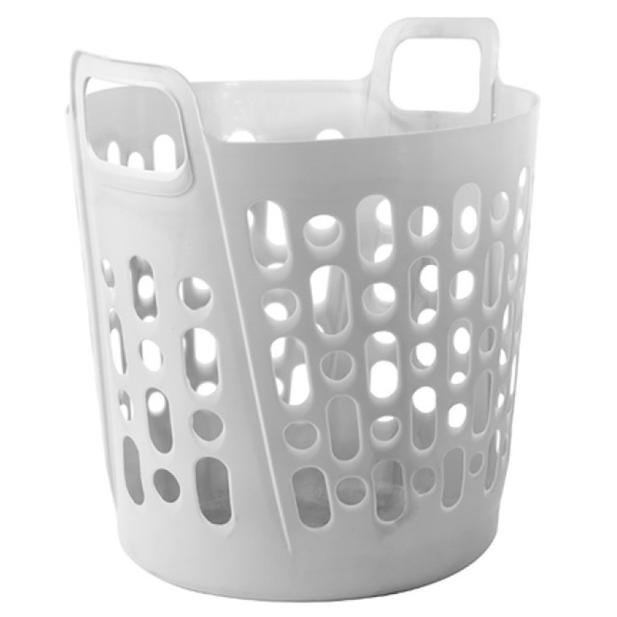 Flexibele wasmand - wit - 45 liter - kunststof - 41 x 44 x 48 cm -
