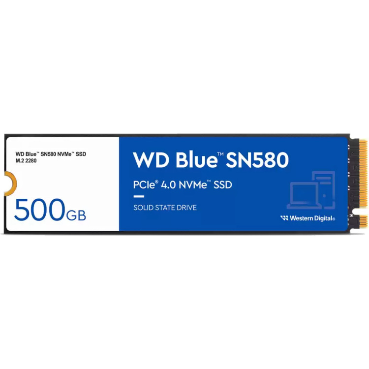 WD Blue SN580, 500 GB ssd WDS500G3B0E, M.2 2280, PCIe Gen4 x4