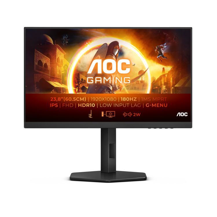 AOC 24G4XE gaming monitor 180 Hz, 2x HDMI, 1x DisplayPort, Audio, HDR10