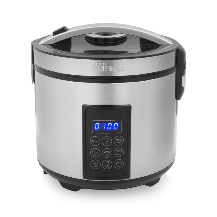 Tristar RK-6138 Digitale Rijst- and Stoomkoker stoomkoker antiaanbaklaag | voor rijst, pasta, soep, yoghurt, cake, pap, groente