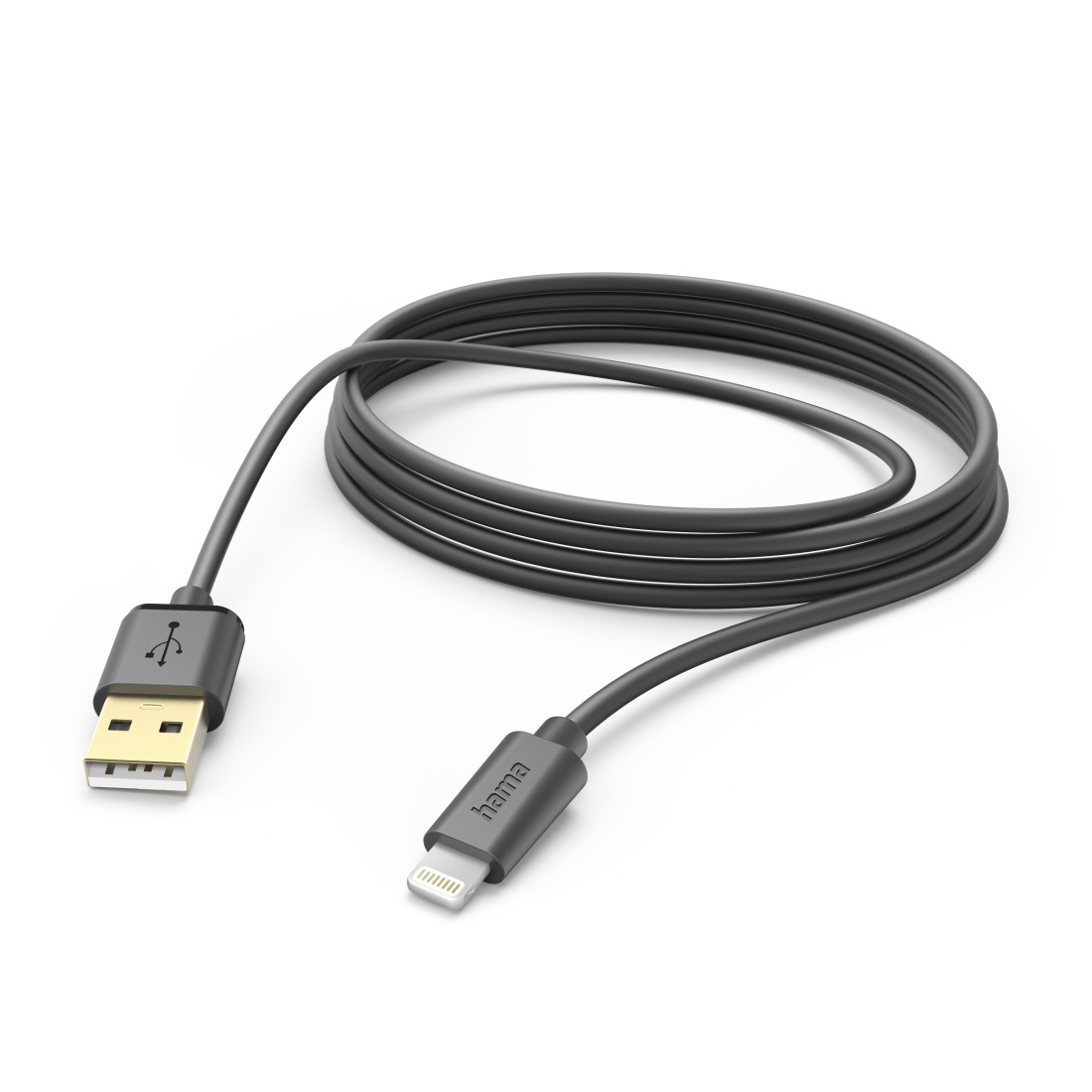 Hama USB-Kabel, USB-A naar Lightning, 3 m, zwart Oplader Zwart