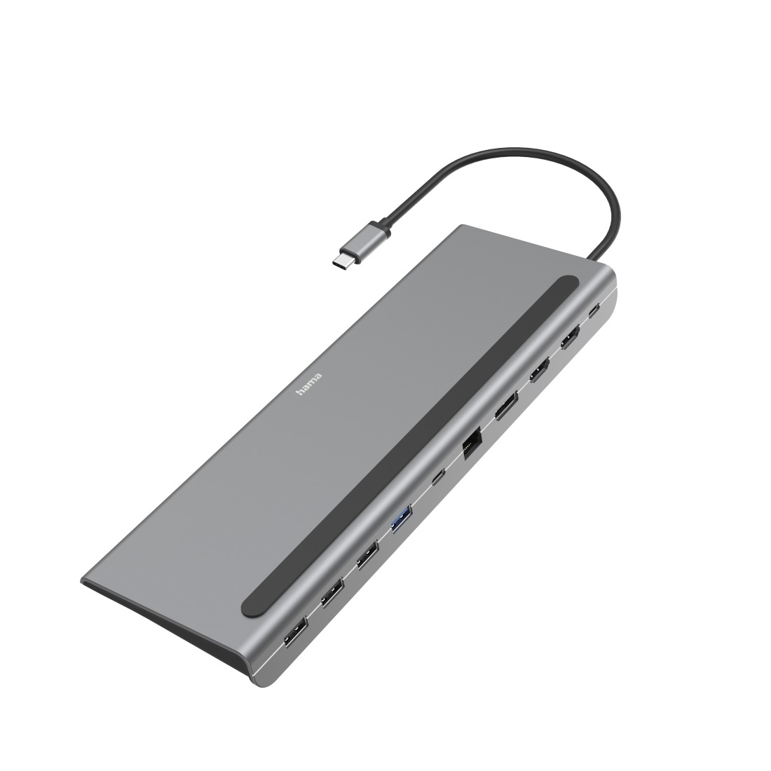 Hama USB-C-dockingstation, 10-poorts USB Hub Grijs