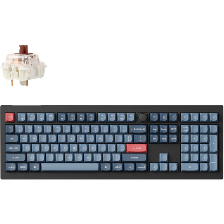 Keychron V6 Max-D3 toetsenbord RGB leds, Double-shot OSA PBT, hot swap, 2.4GHz | Bluetooth 5.1 | USB-C, Knob