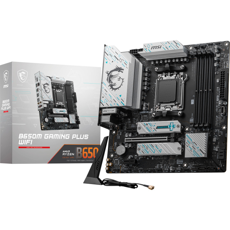 MSI B650M GAMING PLUS WIFI moederbord RAID, 2.5 Gb-LAN, Wi-Fi 6E, BT 5.3, Sound, µATX