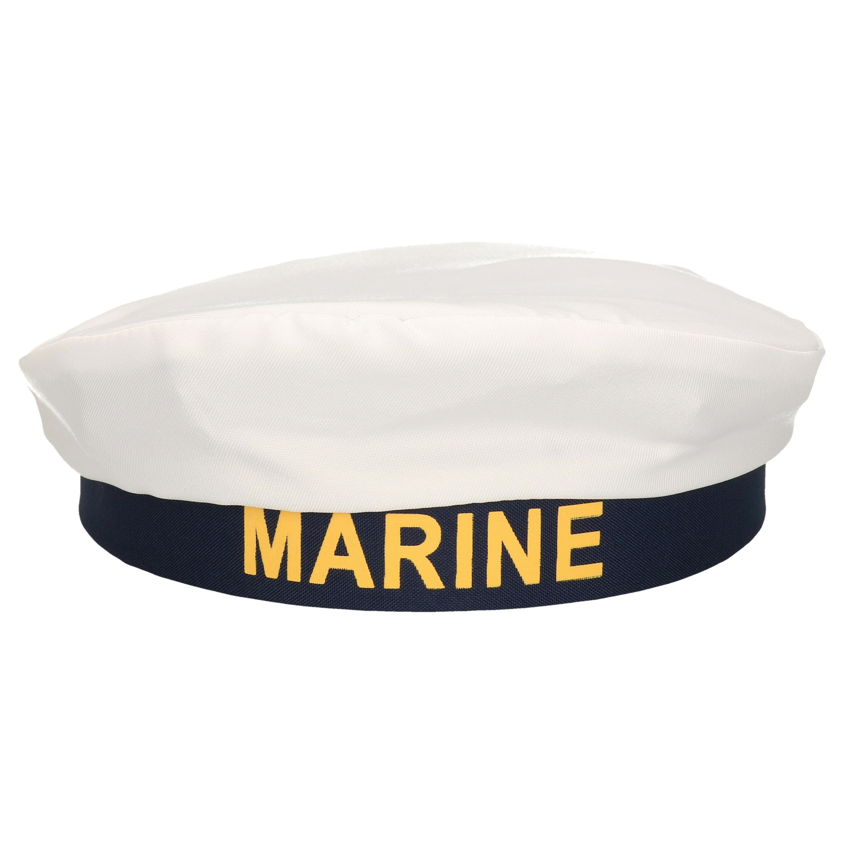 Carnaval verkleed Matroos/matrozen hoedje - wit/blauw - voor volwassenen - Maritiem thema -