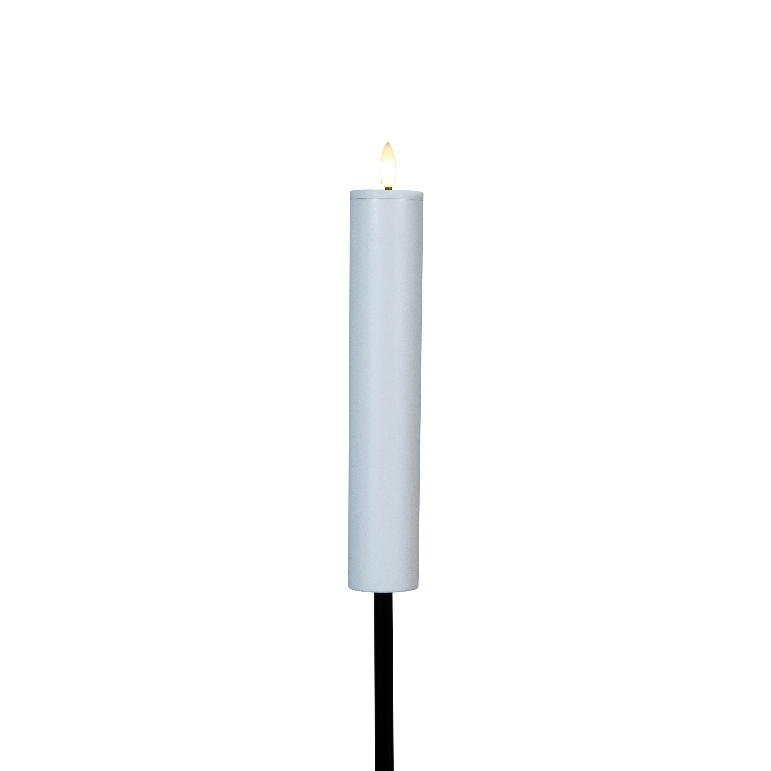 Solar kaars fakkel - wit - tuinsteker - H76 cm - 3D lont - timer functie - tuinlamp -
