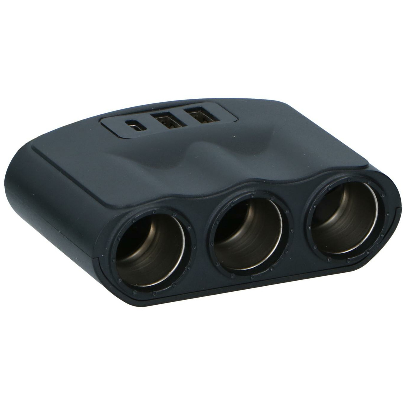 Auto 3-weg verdeelstekker - aansteker ingang aansluiting - zwart - 12/24V - van 1 naar 3 sockets -