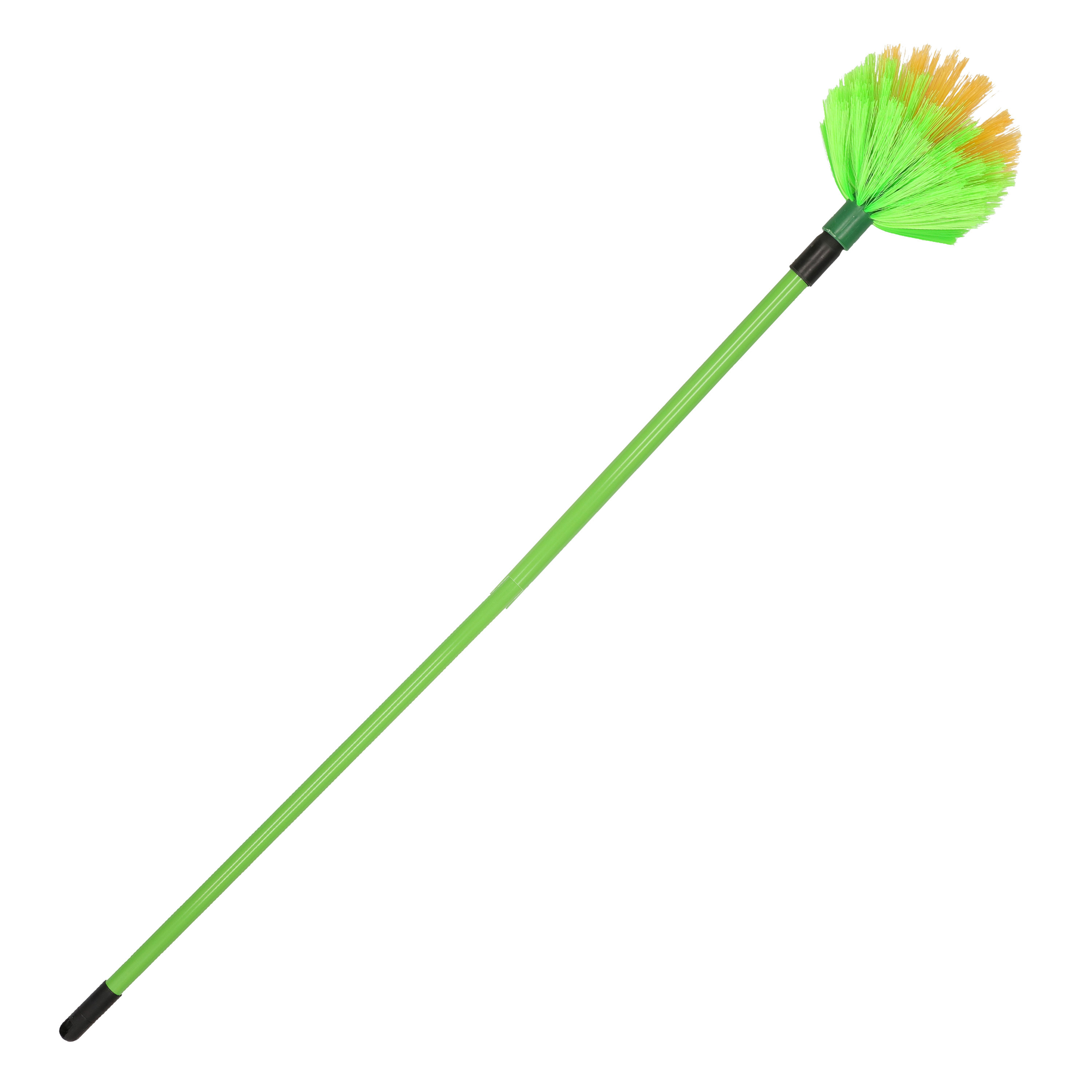 Ragebol met telescoopsteel - groen - 110-210 cm - uitschuifbaar - spinnenrager -