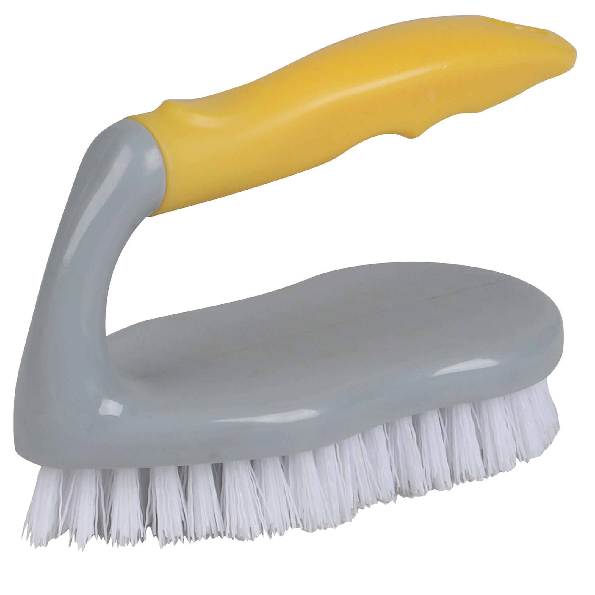 Schrobborstel - antislip - kunststof - 14 cm - geel - schrobber - werkborstel -