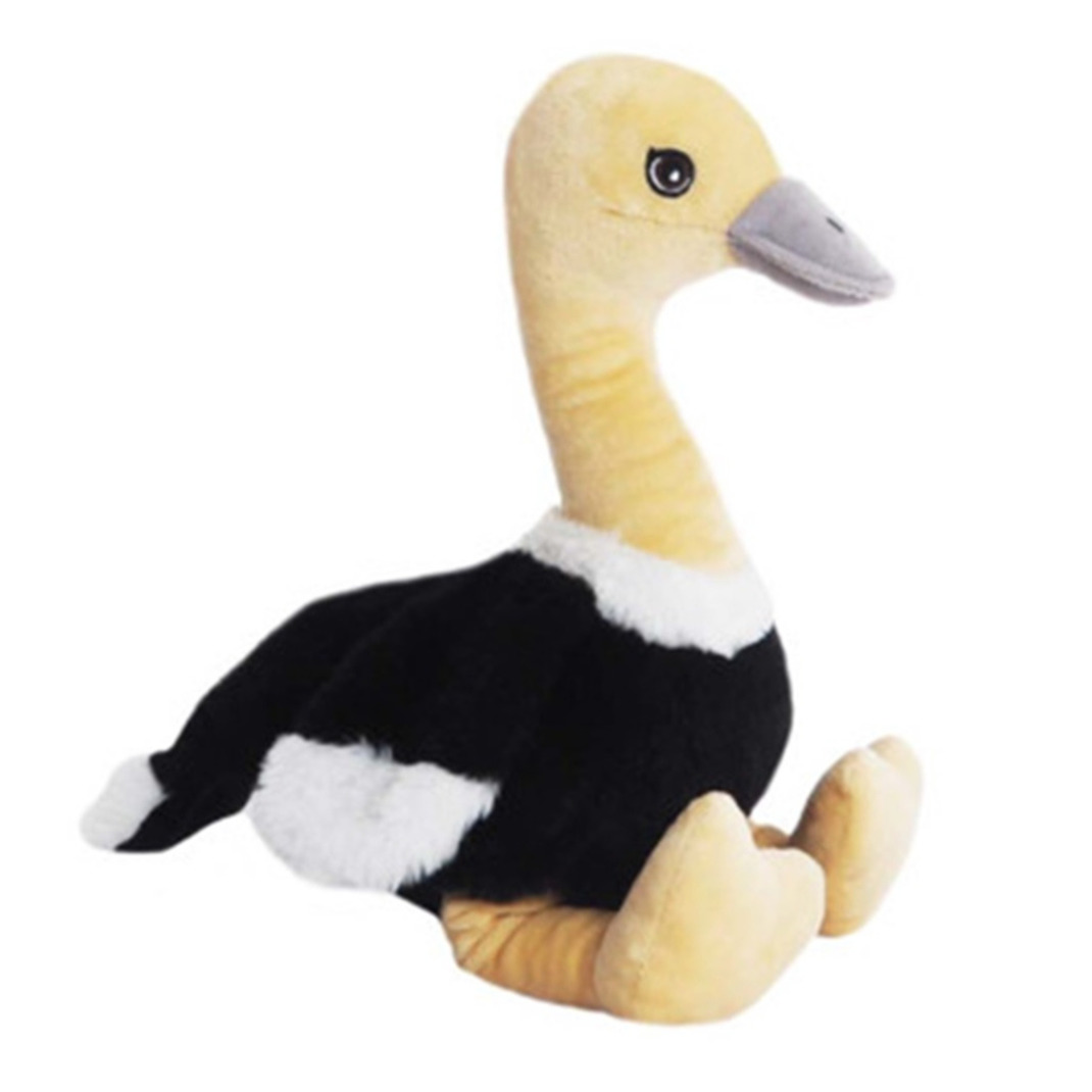 Knuffeldier Struisvogel Biggy - zachte pluche stof - dieren knuffels - zwart/wit - 34 cm -