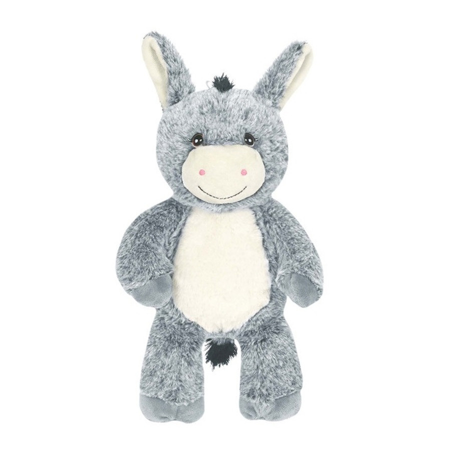 Knuffeldier Ezel Hendrik - zachte pluche stof - dieren knuffels - grijs - 33 cm -