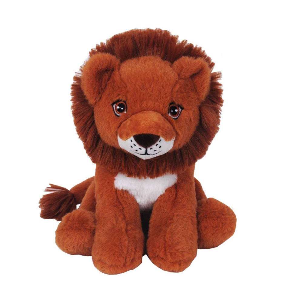 Knuffeldier Leeuw Ziggy - zachte pluche stof - dieren knuffels - roodbruin - 23 cm -