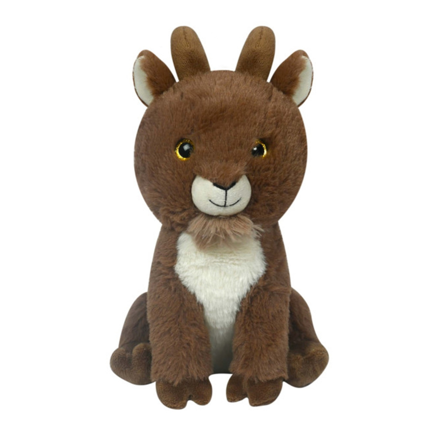 Knuffeldier Geit Gerrit - zachte pluche stof - dieren knuffels - bruin - 23 cm -