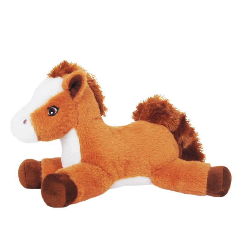 Sandy Knuffel Paard - pluche stof - dieren knuffels - lichtbruin - 30 cm -